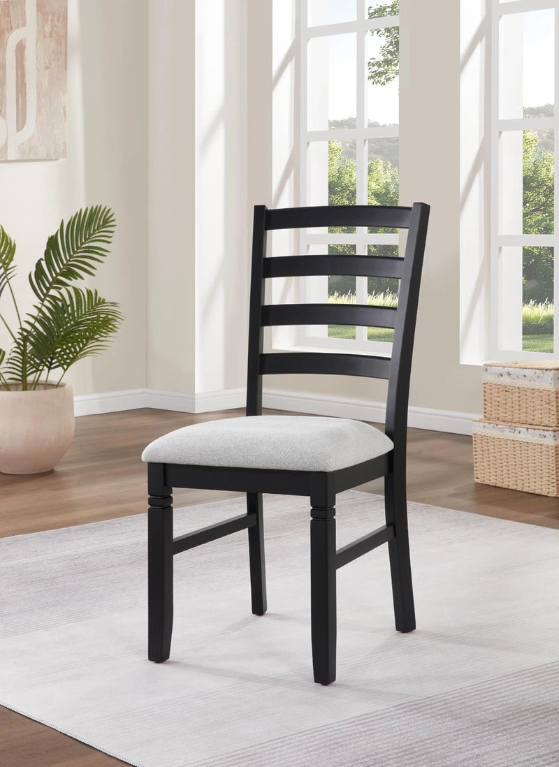 Black/Dark Brown Dining Table & 4 Chairs, Must Be Sold With Bench