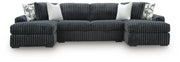 Midnight-Madness Double Chaise Sectional - Gunmetal