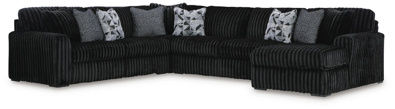 Midnight-Madness Sectional with Chaise - Onyx