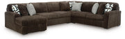 Midnight-Madness Sectional with Chaise - Chocolate