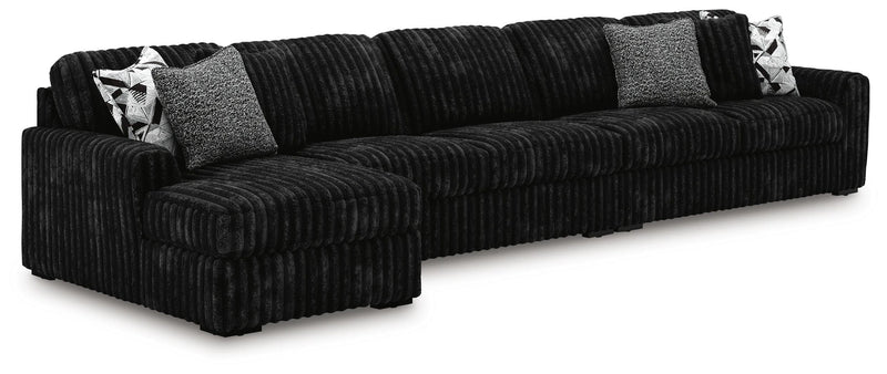 Midnight-Madness Sectional with Chaise - Onyx