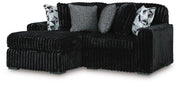 Midnight-Madness Sectional with Chaise - Onyx