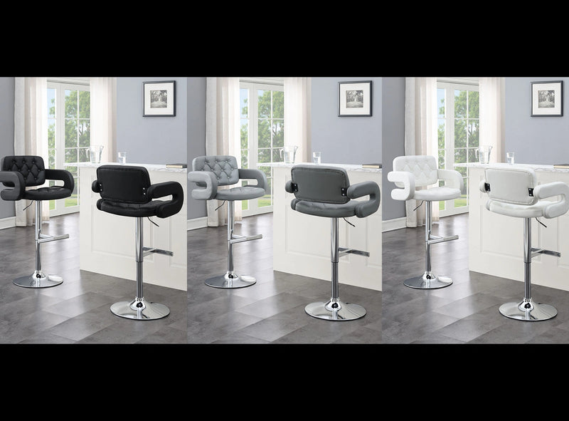 Angelina WHITE LEATHER PU BAR STOOL - ST120-WHT