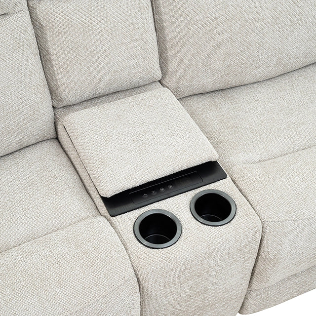 Mattheus Power Sectional with Console + 3 Recliners