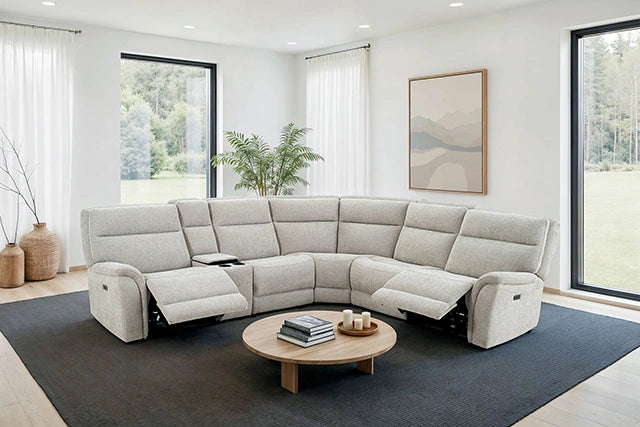 Mattheus Power Sectional with Console + 2 Recliners