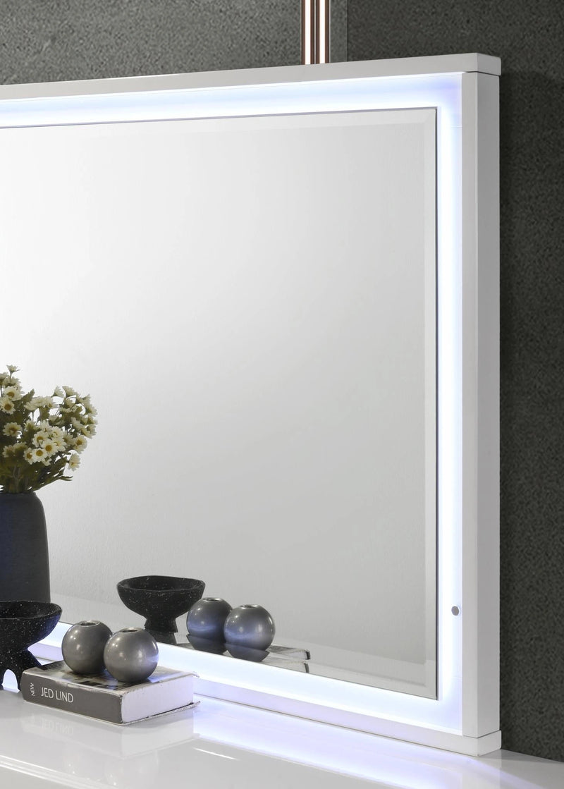 White/Gray Line Night Stand