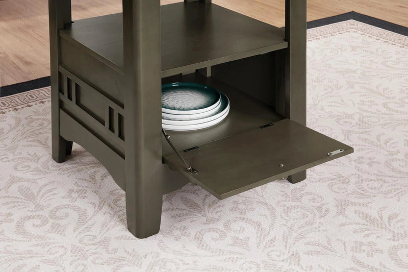 Gray Counter Height Extension Table Wire Brush