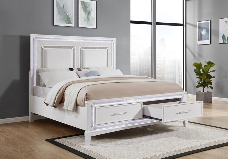 White Led King Bed