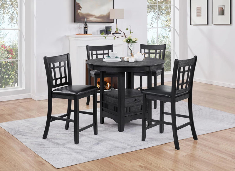 Black Counter Height Extension Table Wire Brush