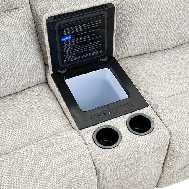 Mattheus Power Sectional with Console + 2 Recliners